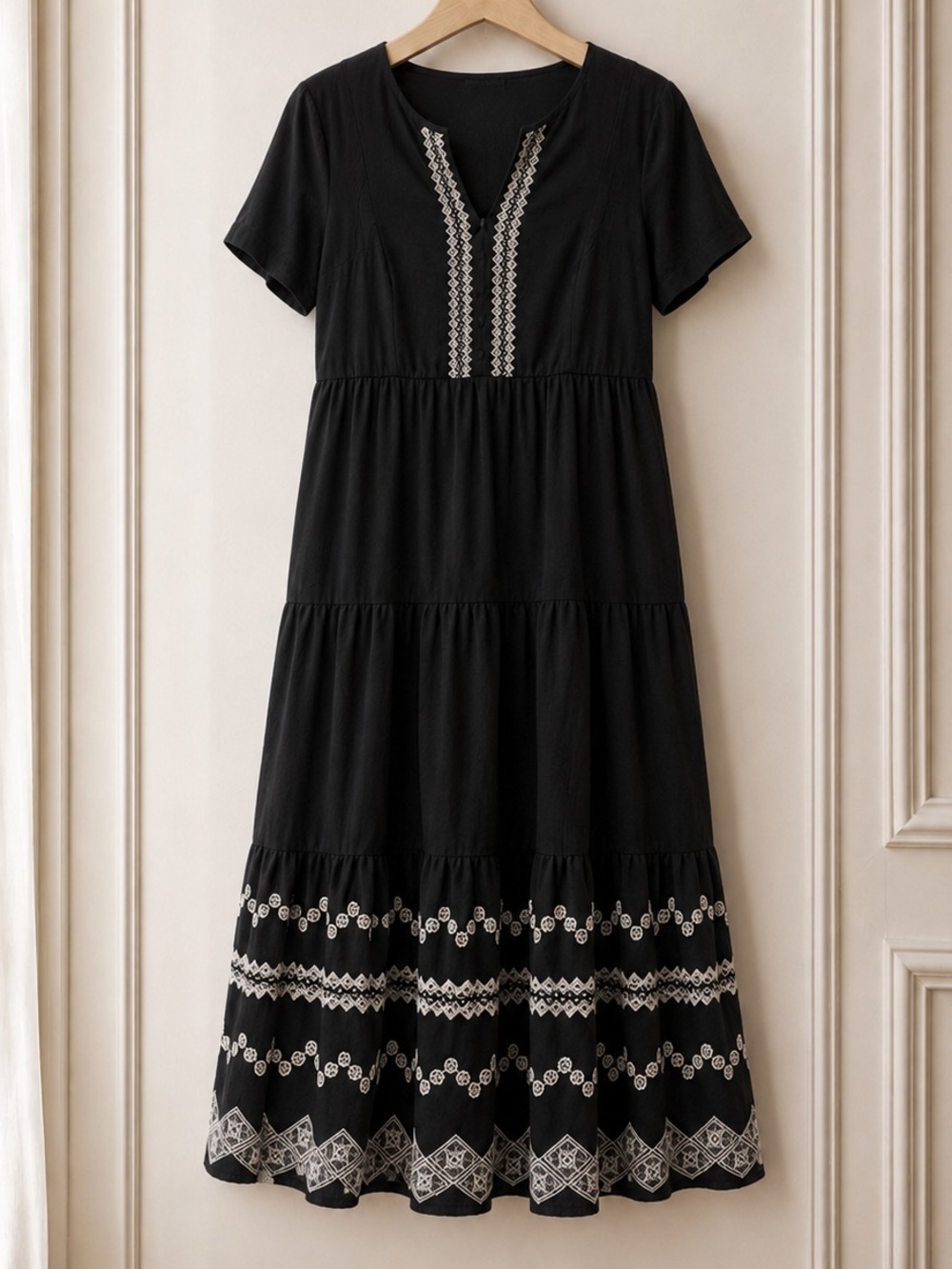 Draper James Embroidered Boho Maxi Dress | Medium